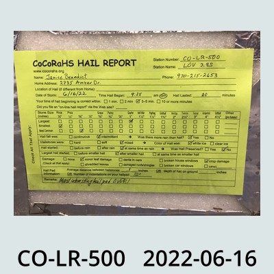Hail Obs Photo